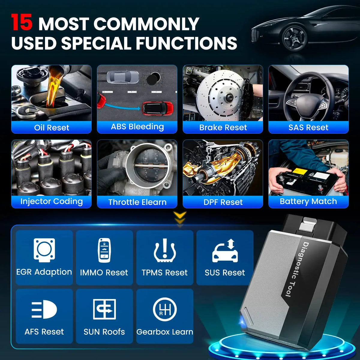 [Lifetime Free Update] 2026 KINGBOLEN Ediag Elite All System Car Diagnostic 15 Resets CAN FD Bi-directional Test Auto Scanner