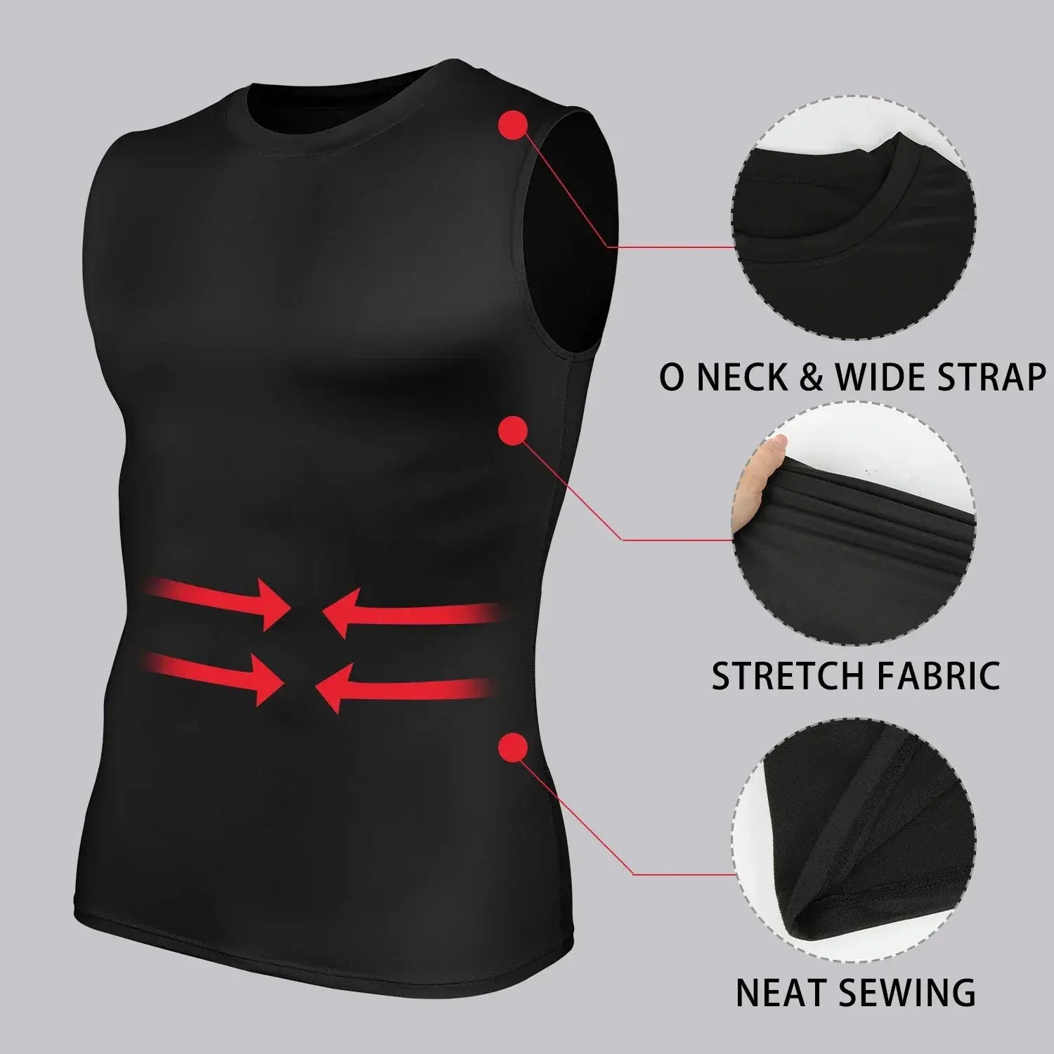 Men Compression Shirts Tank Top Tummy Control Body Shaper
