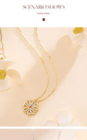 Four-Leaf Clover Foldable Sterling Silver Clavicle Chain