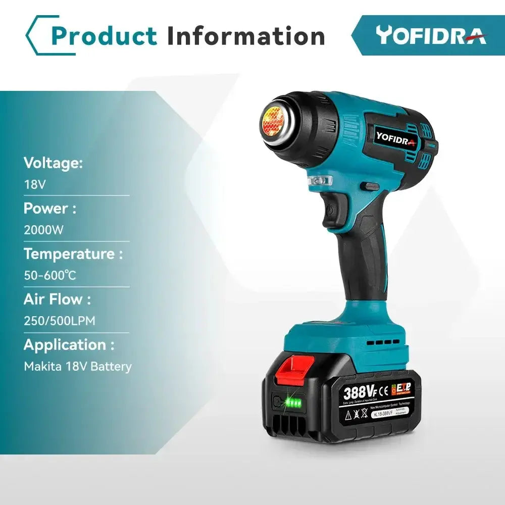 Powerful Cordless Heat Gun for Stripping — product view 8