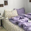 Ins Heart Floral Duvet Cover Set Pillowcases Soft Linens