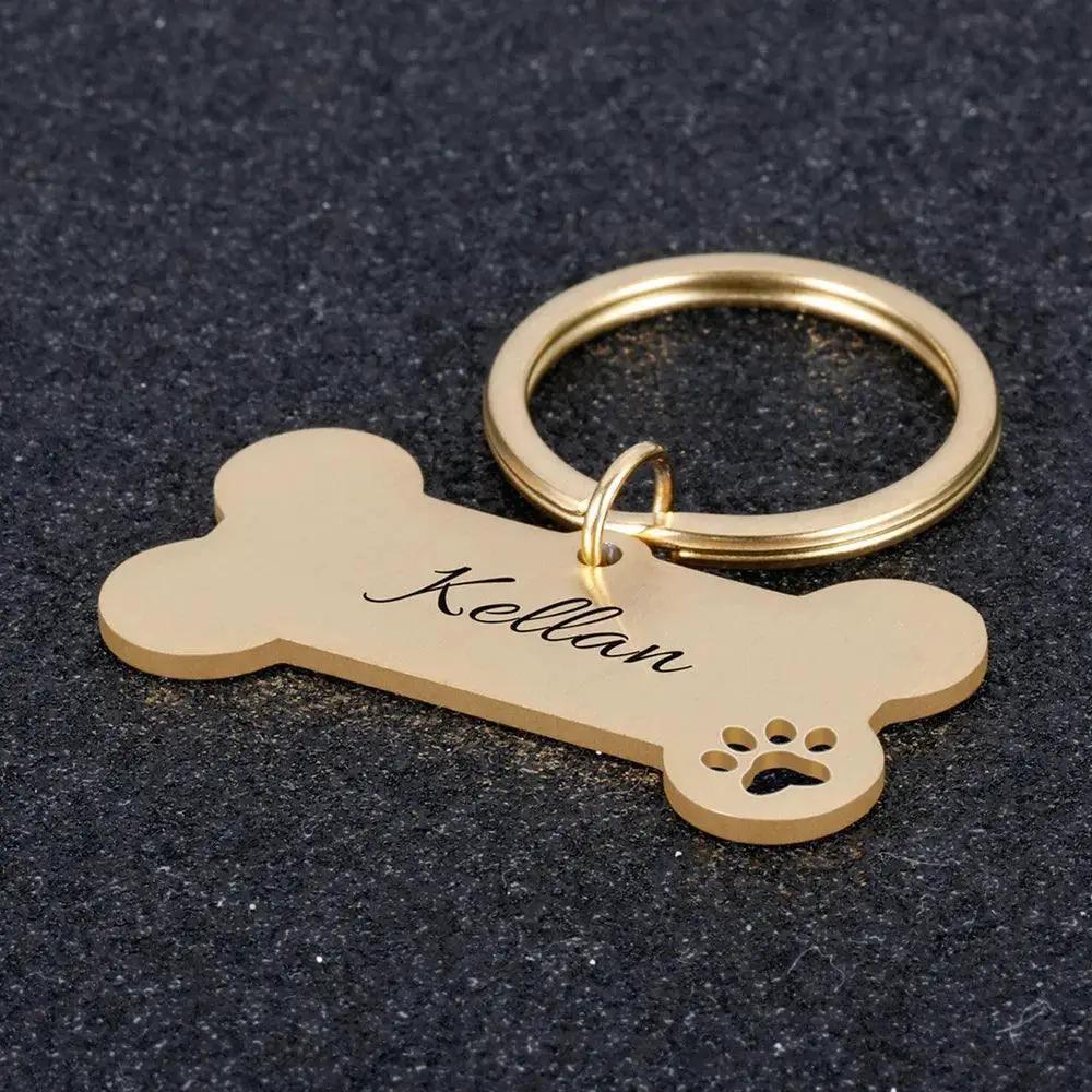 Personalized Pet Identification Tag Engraved Bone Pendant