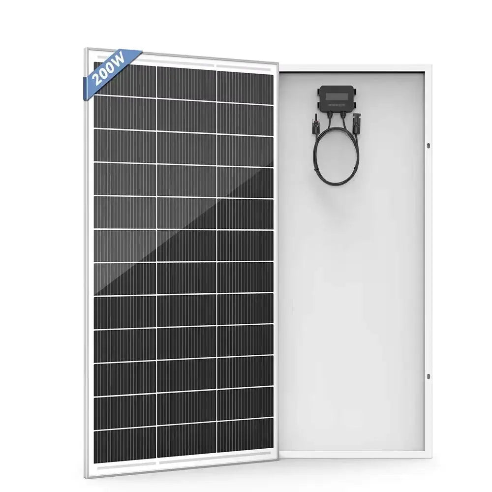 RVPOZWER 200W/400W/800W Rigid Solar Panels 18BB N-Type Mono Cells High Efficiency PV Power for Home RV Charge Outdoor Off-Grid