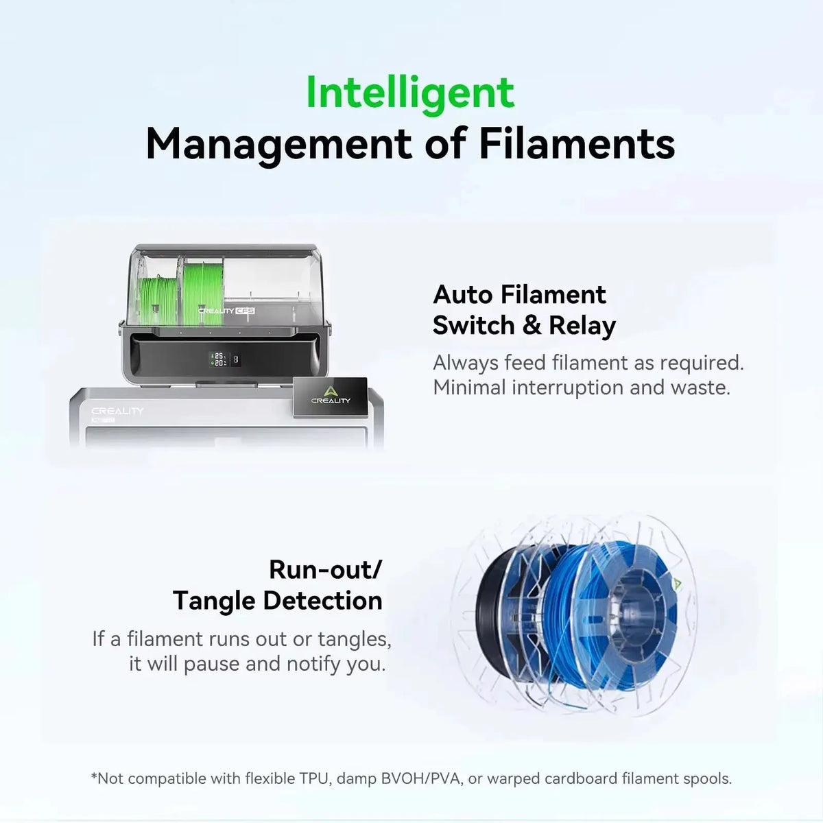 Creality CFS -Creality Filament System Multicolor 3D Printer Filament System Supports 4 Parallel for Creality K2 Plus 3D Printer