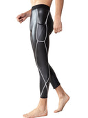 Men Fashion White Splicing Leather Pants Waist Trainer Sale