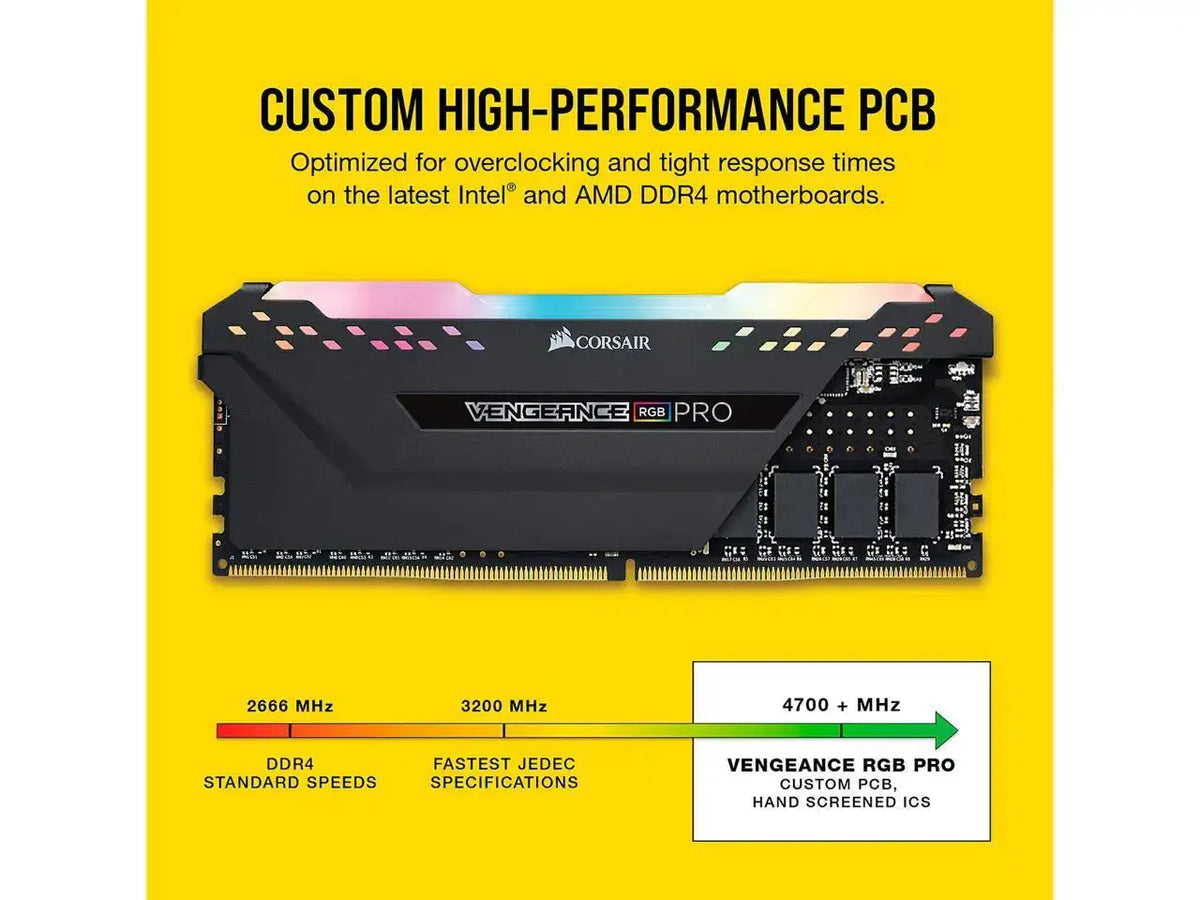 CORSAIR Vengeance RGB Pro 32GB (2 x 16GB) 288-Pin PC RAM DDR4 3200 (PC4 25600) Desktop Memory Model CMW32GX4M2E3200C16