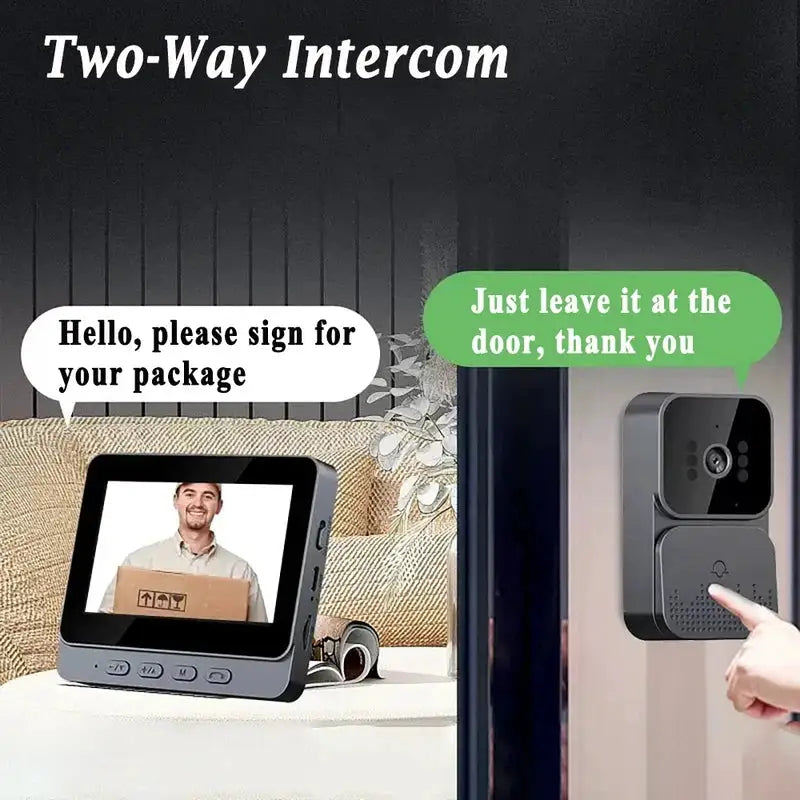 Smart WiFi 2.4G Wireless Doorbells Video Intercom Camera Inteligente Night Vision 4.3inch HD Screen For Security Home Apartment