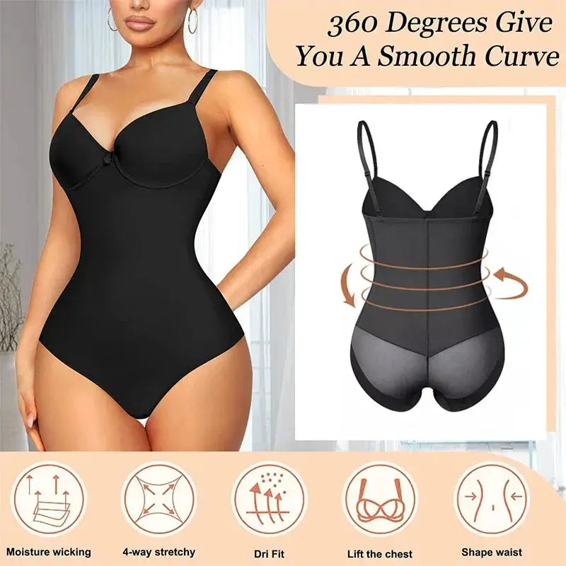 V-Neck Shapewear Bodysuit For Women Slimming Jumpsuit