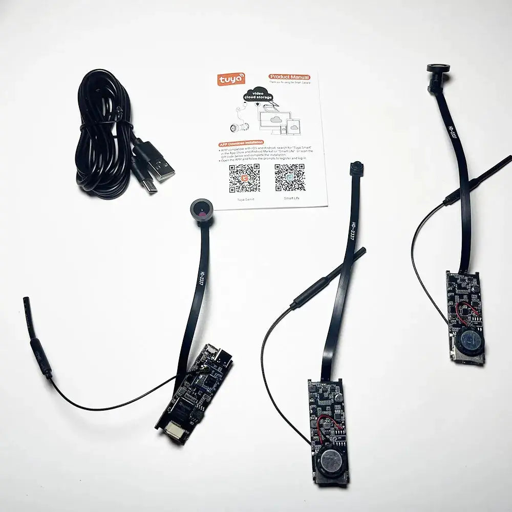 Tuya Mini wifi Pcb Camera Wide angle 2.1mm 3MP Indoor Onvif Built-in Audio TF Card Slot IPC Smart Security TUYA APP Cam