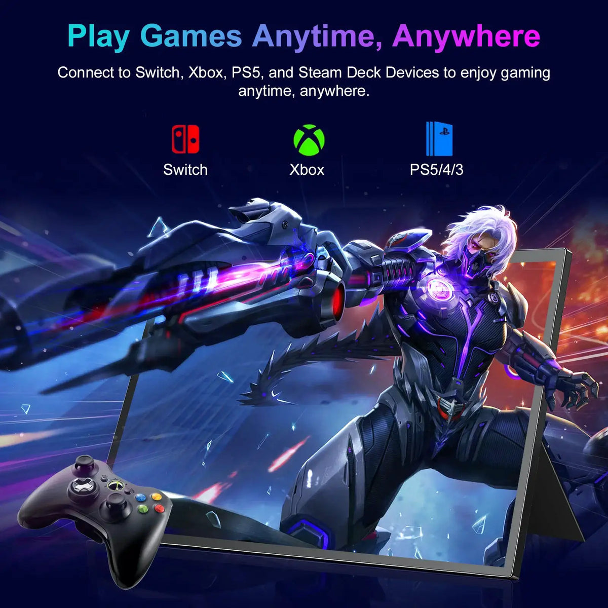 Unew Premium 17.4 Inch 2.5K 2560x1600 Touch Portable Monitor Game Display IPS 100% SRGB 60Hz Boe Screen Type-C HDMI Port Suitable for Laptop Switch PS5 Xbox USA