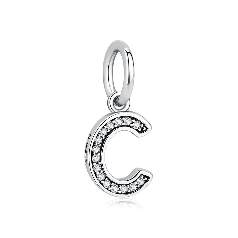 Sterling Silver Charm A-z Letters