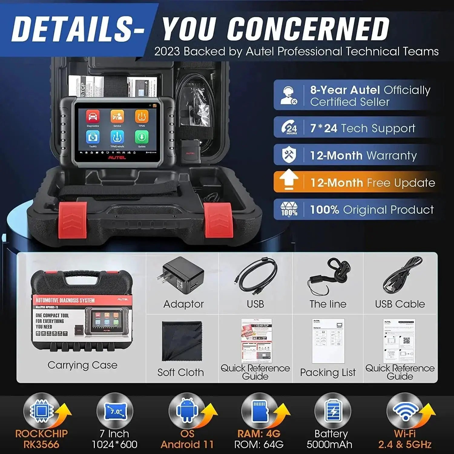 Autel MaxiPRO MP808S-TS OBD2 Scanner TPMS Programming