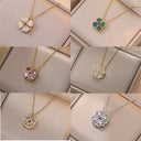 Fashion Retro Lucky Four Leaf Clover Necklace Gift for Women