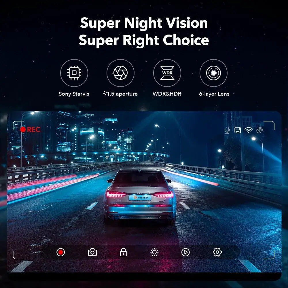 4K Ultra HD Dash Cam With GPS WiFi Night Vision System
