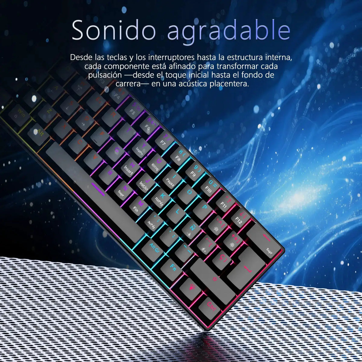 AJAZZ NK61 Wired Mechanical Gaming Keyboard, supports full-key hot-swapping, suitable for both office work and gaming