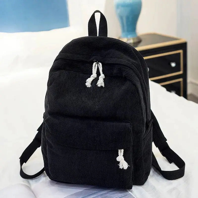 Personalised Corduroy Knapsack Custom Name Casual Backpack