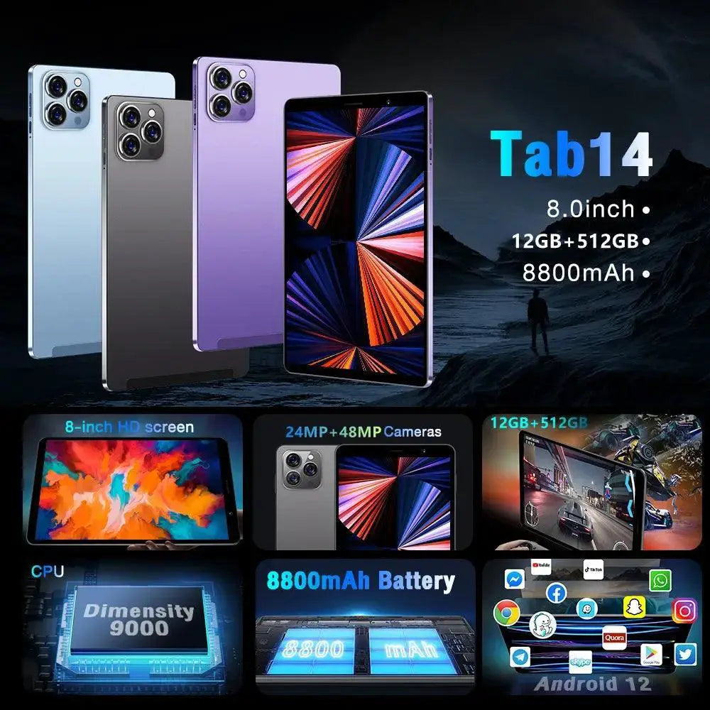 Global Version 8 Inch Android 12 Tablet PC With 12GB RAM