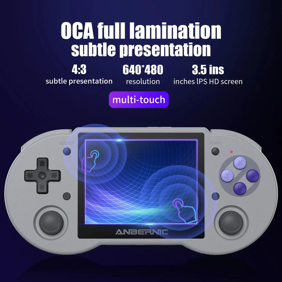 Anbernic RG353P Retro Handheld Games Console 3.5'' IPS Multi-touch Screen Android/Linux Dual OS 3500mAh Supports WiFi Bluetooth HDMI Out Streaming