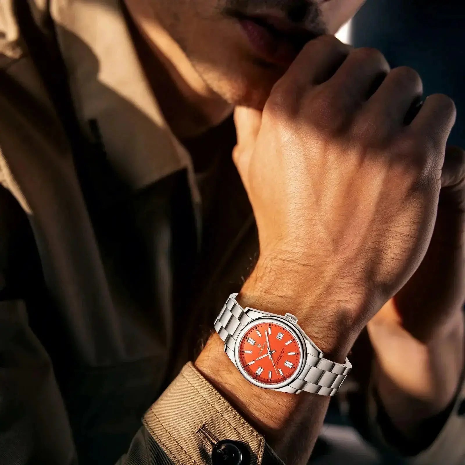 Waterproof Chronograph Watch With Stainless Steel Band