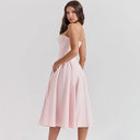 Mingmingxi Elegant Dress for Summer Pink Midi Dress