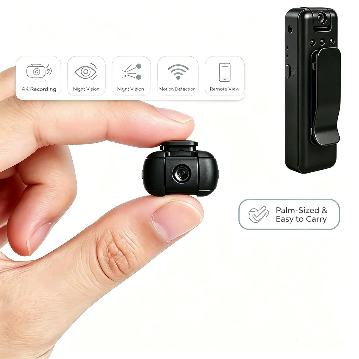 Portable Mini Body Camera Recorder, HD Wearable Video 1080P Vision — product view 3
