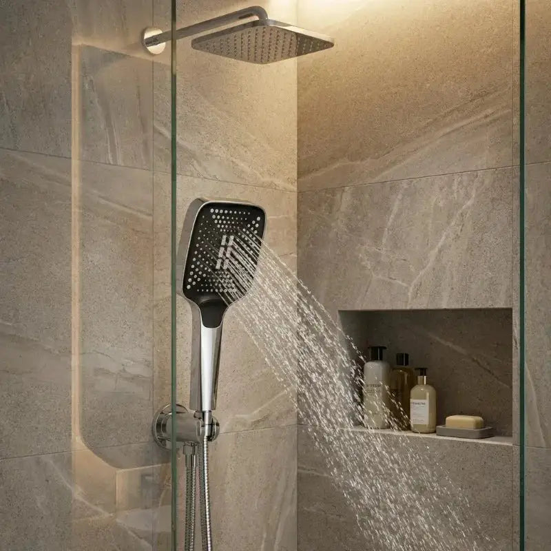 Adjustable 3-Mode High Pressure Shower Head Large Flow Water Saving Rainfall Mixer Head Bathroom Accessory