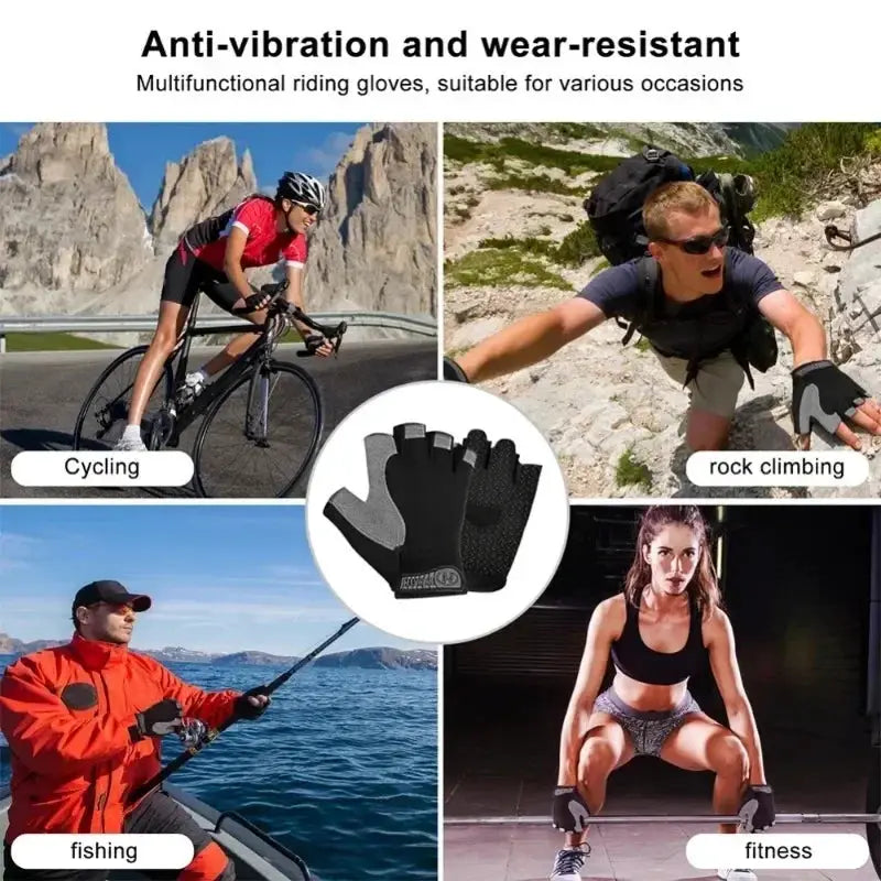 Half Finger Cycling Gloves For Men And Women Anti Slip