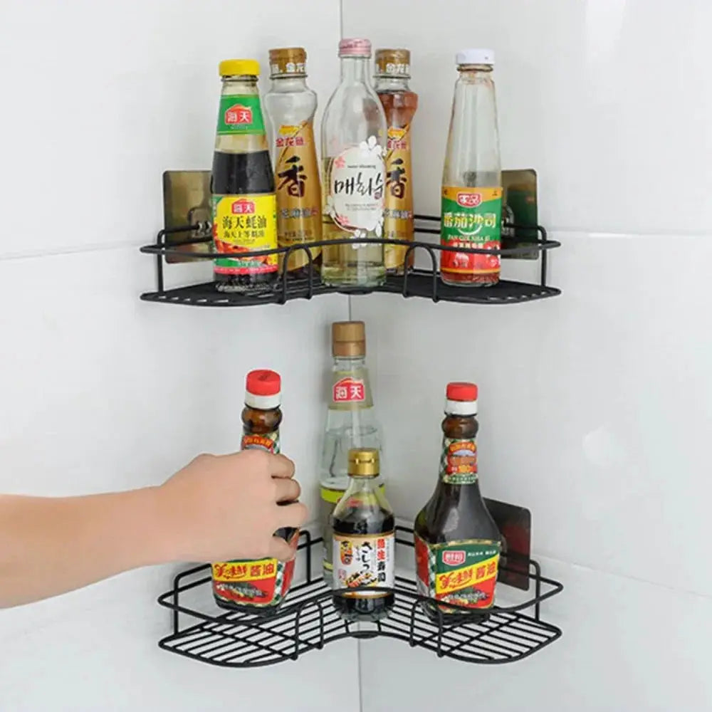 Non Perforated Bathroom Triangle Shelf Wall Mounted Storage - OurLum.com