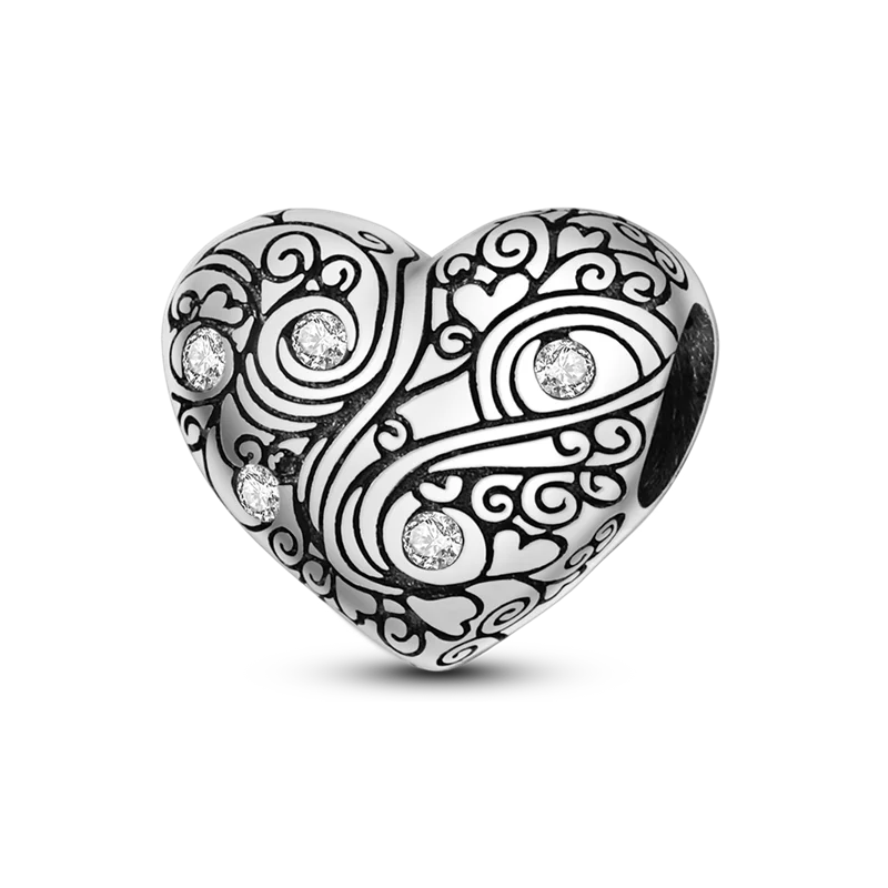 Sterling Silver Inlaid Zircon Beads