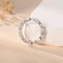 Round Square Moissanite Ring in Sterling Silver