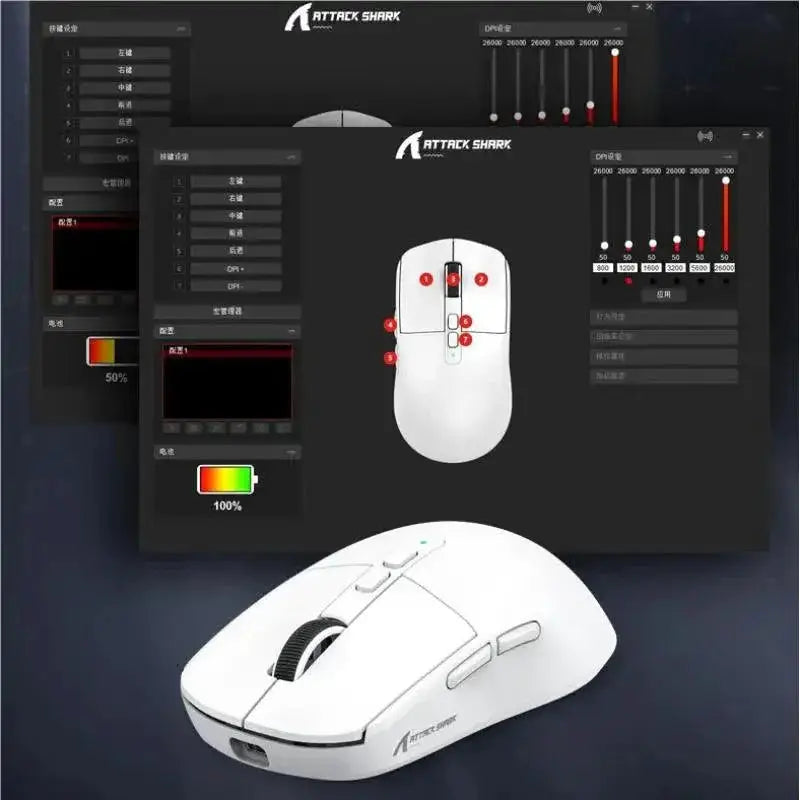 Attack Shark X6 Gaming Mouse Precision Control RGB Lighting