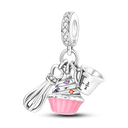 Charm Bead Sterling Silver Pink