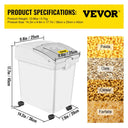 VEVOR Dry Ingredient Storage Bin with Scoop Caster Dustproof Rice