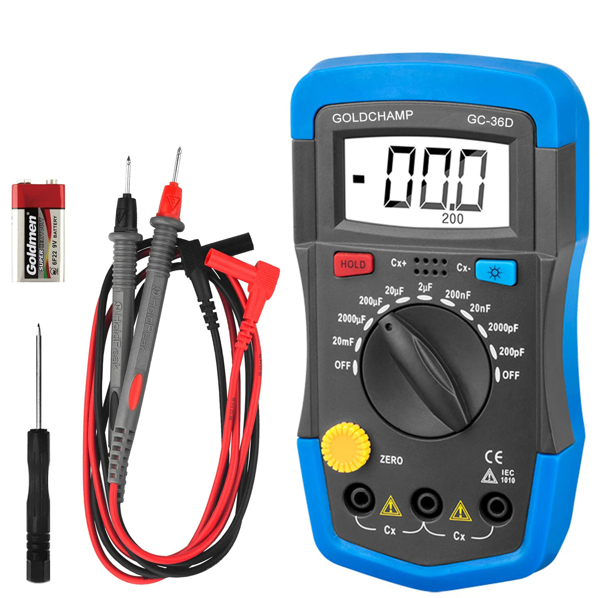 HoldPeak Handheld Capacimeter Digital Capacitance Meter Tester — product view 1