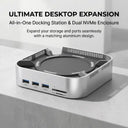 Desktop Work Base with Storage Room, Screen Linking, and File Access For Mini4