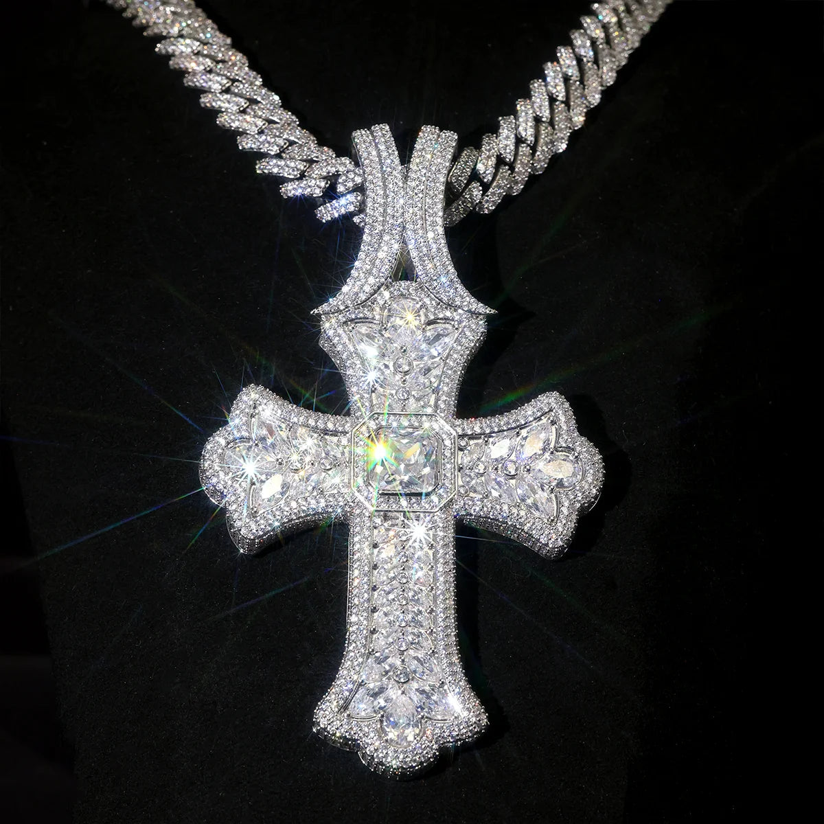 Iced Out Gothic Cross Pendant