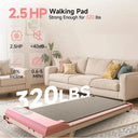 Pink Portable Quiet Incline Underdesk Walking Pad With Handlebars