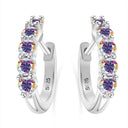 Moissanite Earrings in Sterling Silver Total Round