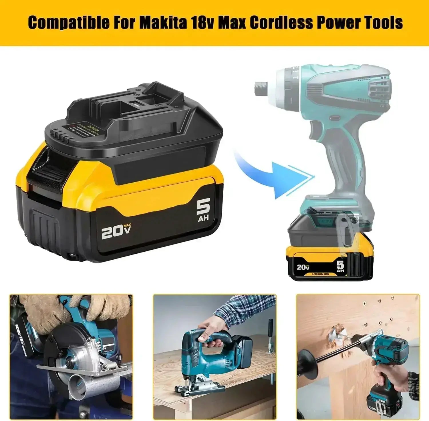 Battery Adapter Milwaukee 18V 20V To Makita Bl1830 Bl1850