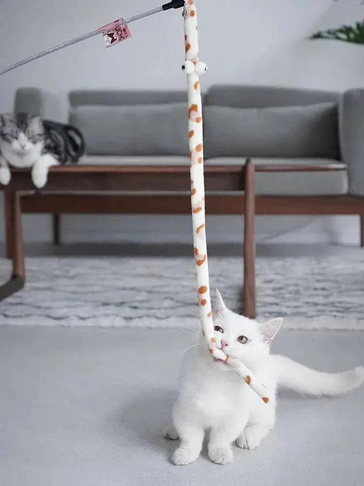 Feather Cat Teaser Wand Interactive Caterpillar Toy For Cats