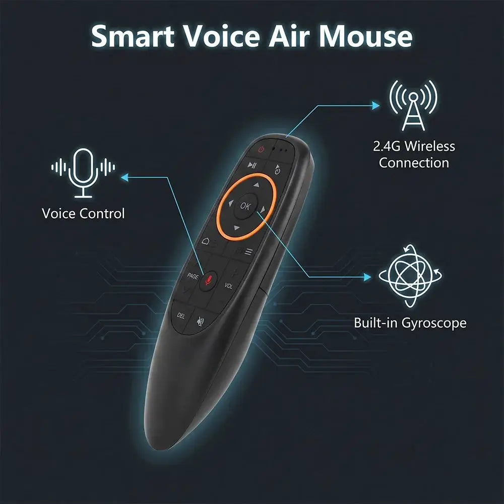 MRSVI G10S Air Mouse Voice Remote Control 2.4G Wireless with Gyroscope for H96 MAX X88 PRO HK1 Q5 Android TV Box/PC/HTPC