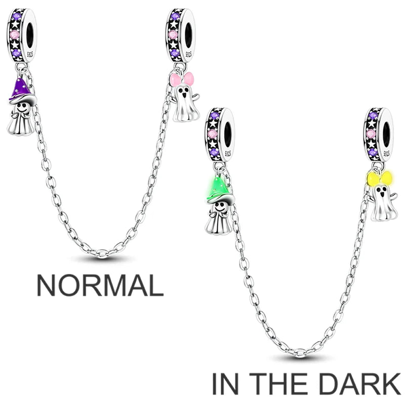 Halloween Skull Charm Bead Sterling