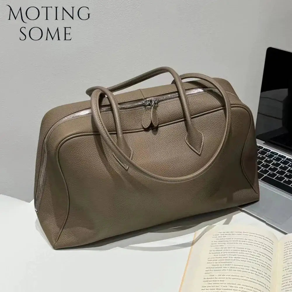 Motingsome First Layer Handbag for Women Togo Cowhide Niche Design Pillow Bag Shoulder Bowling Bag Gunderarm Armpit Bags Boston