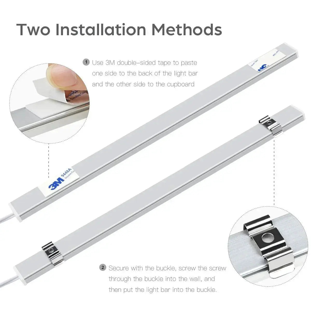 Motion Sensor LED Under Cabinet Light With Wood Hand Scan