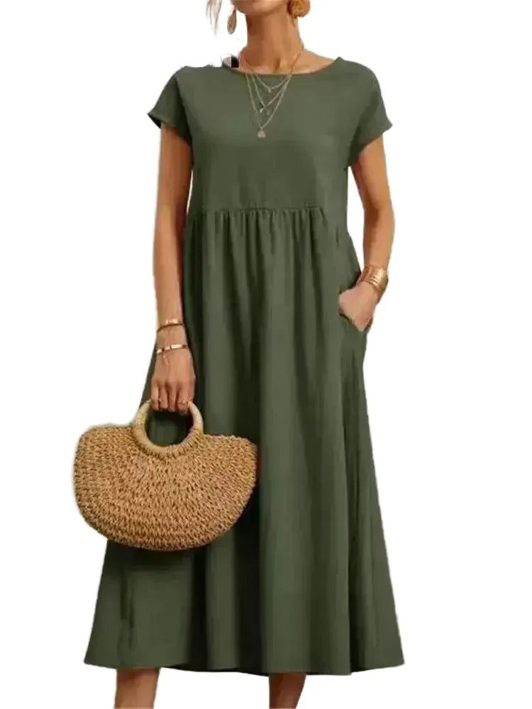 Breathable Midi Dress for Boho Women — product view 1