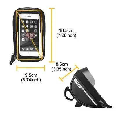 Waterproof Touch Screen Bike Handlebar Bag with Sun Shade Cover 1L Polyester Cycling Phone Pouch