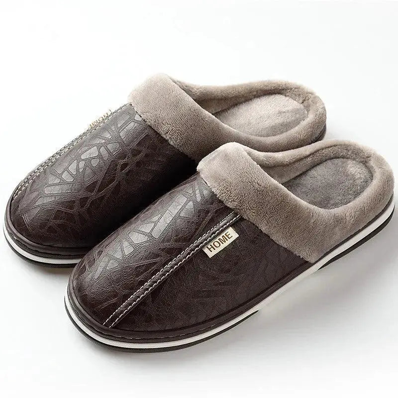 Unisex Warm Fur Slippers Waterproof Indoor House Shoes