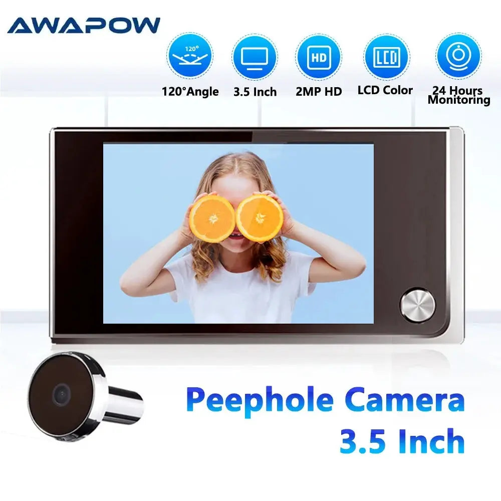 Awapow Door Peephole Camera LCD No WiFi Degree Field of View — product view 8