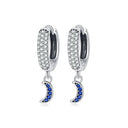 Sterling Silver Hoop Earrings Crystal