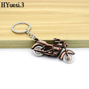 Motorcycle Keychain with Rotating Wheels for Gifts